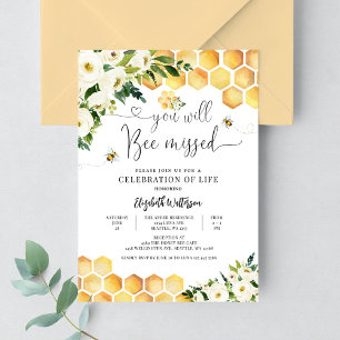 Invitation Célébration de la vie de l'abeille bourdon en mémo