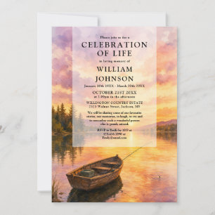 Invitation Célébration de la vie de pêcheur à l'aquarelle Fun