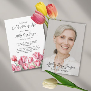 Invitation Célébration de la vie de tulipe Photo Funérailles