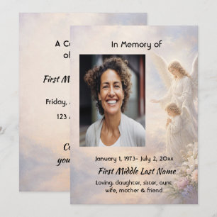 Invitation Célébration de la vie des anges célestes Service c