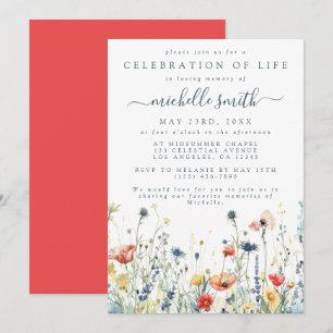 Invitation Célébration de la vie des Fleurs sauvages