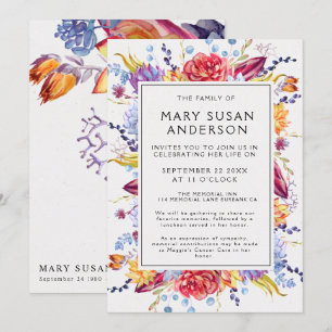 Invitation Célébration de la vie des succulents funéraires