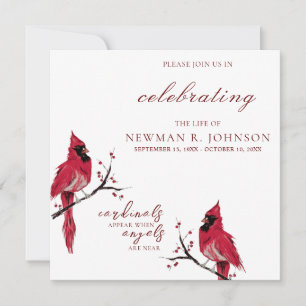Invitation Célébration de la vie du cardinal rouge