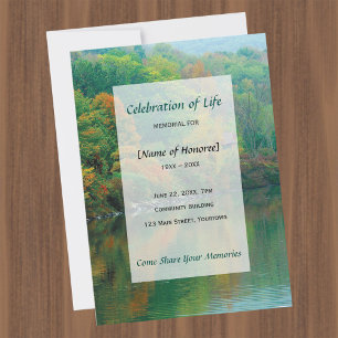 Invitation Célébration de la vie en mémoire du lac d'automne
