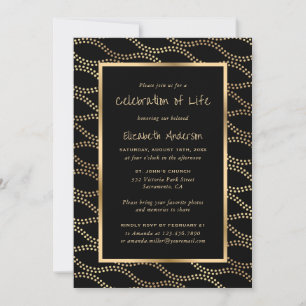 Invitation Célébration de la vie en photo Or Noir