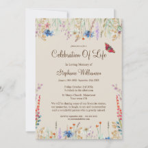 Célébration de la vie Fleur sauvage & papillon