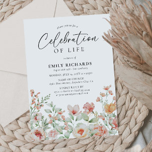 Invitation Célébration de la vie florale pêche botanique
