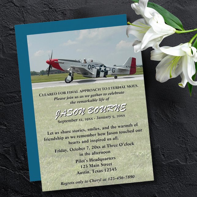 Invitation Célébration de la vie Funérailles commémoratives P (Créateur téléchargé)