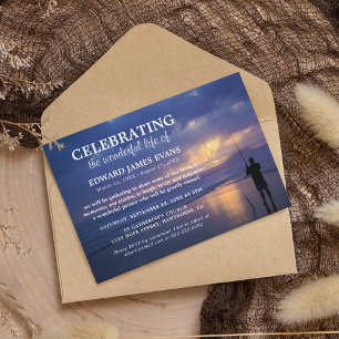 Invitation Célébration de la vie   Funérailles de pêcheur océ