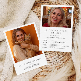 Invitation Célébration de la vie / Funérailles / Mémorial 2-P