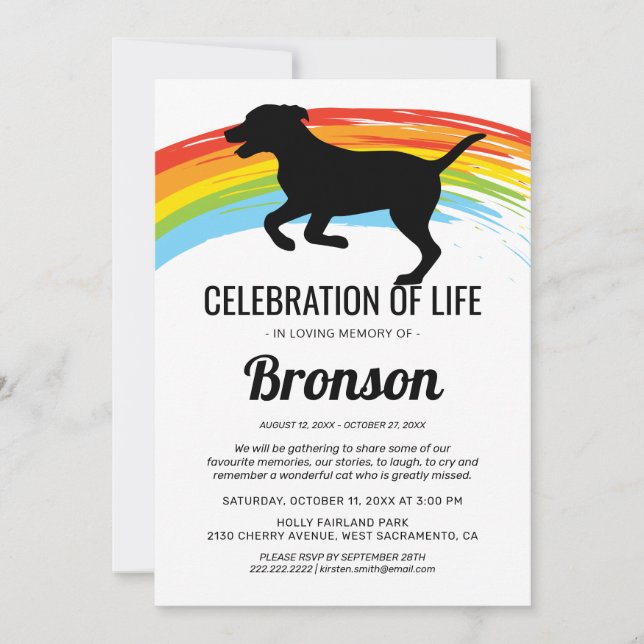 Invitation Célébration de la vie | Funérailles Mémorial Chien (Devant)