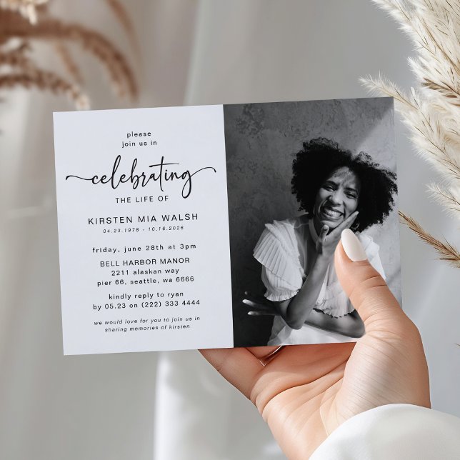 Invitation Célébration de la vie Funérailles Mémorial Script  (Créateur téléchargé)