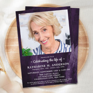 Invitation Célébration De La Vie Funérailles Moderne Marbre V