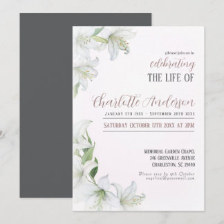 Invitation Célébration de la vie funéraire