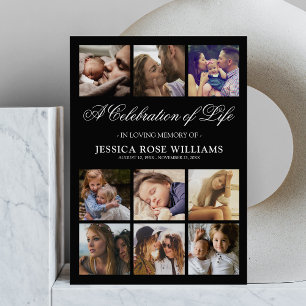 Invitation Célébration de la vie funéraire de 10 photos