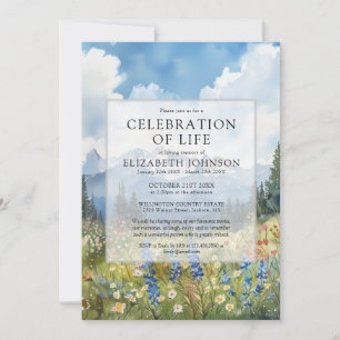 Invitation Célébration de la vie funéraire de la prairie flor