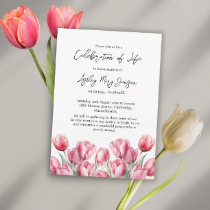 Invitation Célébration de la vie funéraire Tulipe