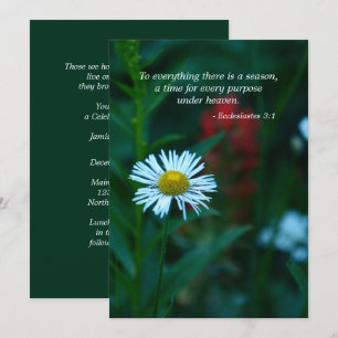 Invitation Célébration de la vie Invitation, Citation de l'éc