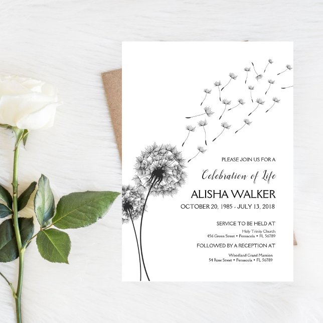 Invitation Célébration de la vie Invitation, service commémor (Créateur téléchargé)