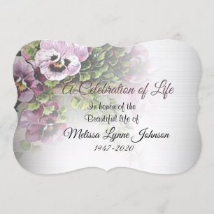 Invitation Célébration De La Vie , Jardin De Pansy