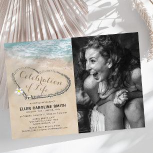 Invitation Célébration de la vie   Photo de funérailles océan