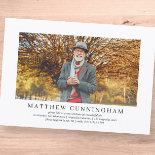 Invitation Célébration de la vie - Photo moderne simple éléga