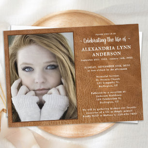 Invitation Célébration De La Vie Photo Personnalisée Funérail