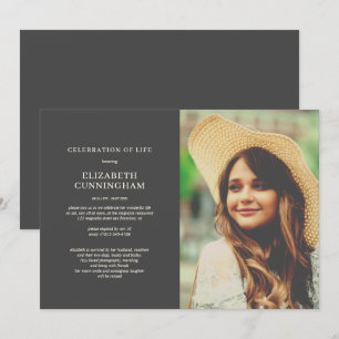 Invitation Célébration de la vie Photo simple et élégante
