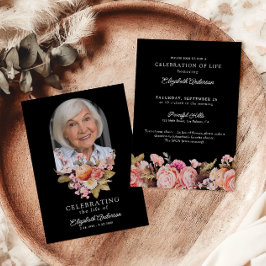 Invitation Célébration de la vie Roses roses et pivoines flor