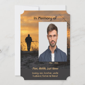 Invitation Célébration de la vie Service Chasseur Jeu de chas