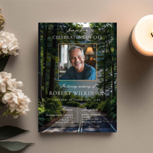 Invitation Célébration de la vie sur la route forestière Phot
