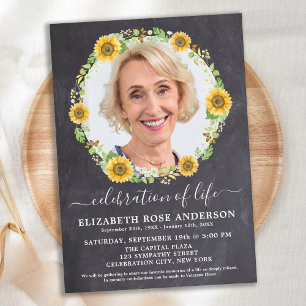 Invitation Célébration De La Vie Tournesol Flore Photo Ardois