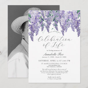 Invitation Célébration de la Wisteria de Life Funeral Memoria