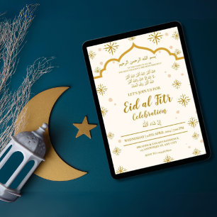 Invitation Célébration de l'Aïd Al Fitr Aïd Moubarak ÉDITABLE