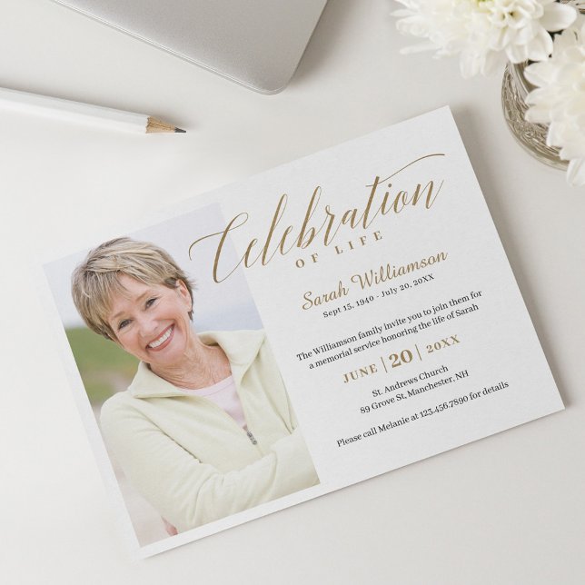 Invitation Célébration de l'anniversaire de décès Photo de mé (Créateur téléchargé)