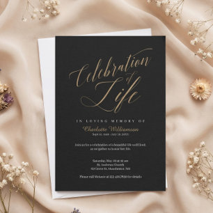 Invitation Célébration de l'anniversaire de la mort - Calligr