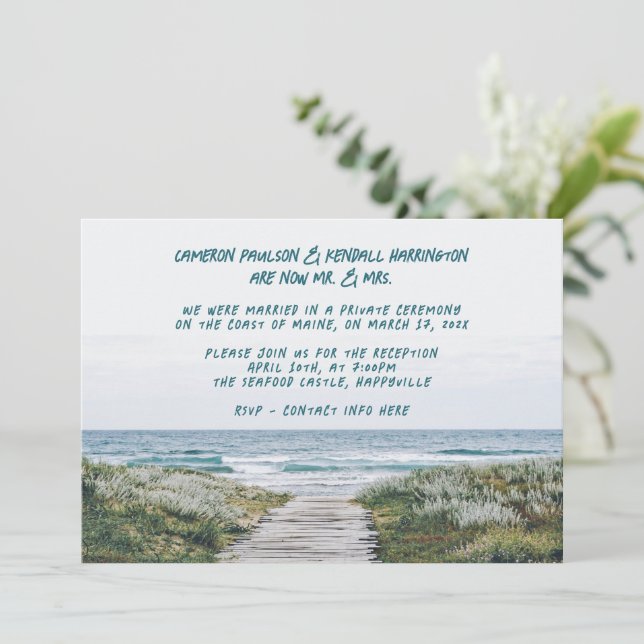 Invitation Célébration de l'annonce de mariage d'Ocean Boardw (Debout devant)