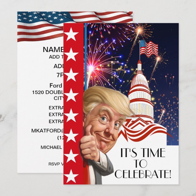 Invitation Célébration de l'élection présidentielle pour M (Devant / Derrière)