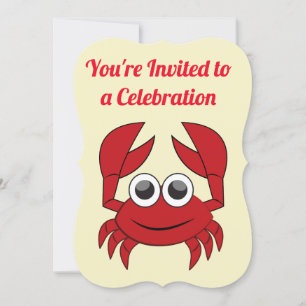 Invitation Célébration de l'invitation d'anniversaire de crab