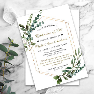 Invitation Célébration de l'or de la verdure commémoration fu