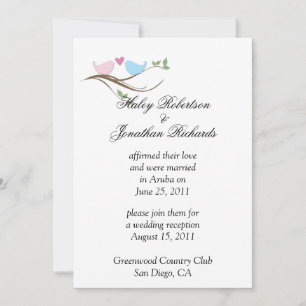 Invitation Célébration de mariage après les tourtereaux