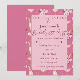Invitation Célébration de mariage au champagne rose personnal