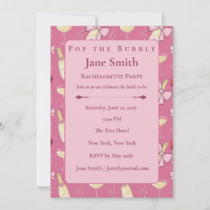 Invitation Célébration de mariage au champagne rose personnal