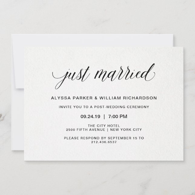 Invitation Célébration de mariage avec une typographie simple (Devant)