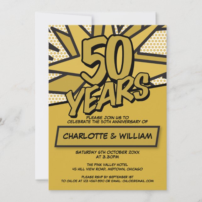 Invitation Célébration de mariage de 50 ans Fun 50e anniversa (Devant)