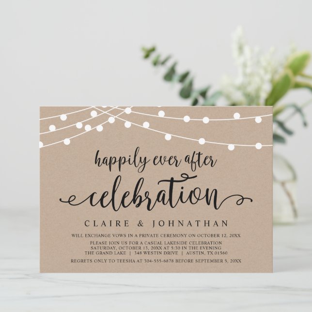 Invitation Célébration de mariage en fuite et pour toujours h (Debout devant)