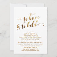 Célébration de mariage Gold To Have and To Hold