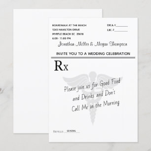 Invitation Célébration de mariage sur bloc de prescription mé