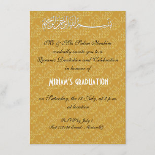 Invitation Célébration de musulmans d'Allah d'or