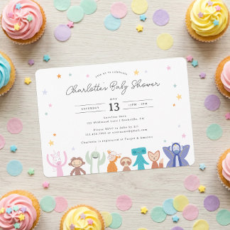 Invitation Célébration de Naissance Slumberkins Personnages